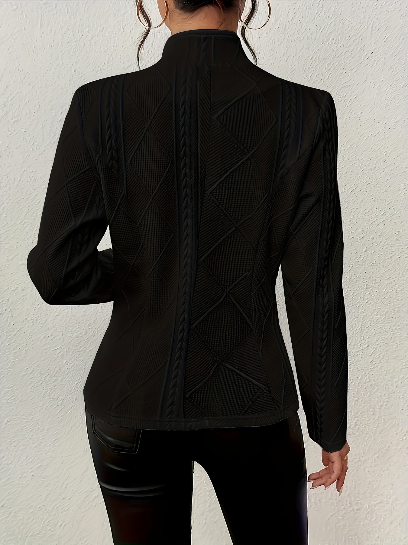 Jessy - Elegant Textured Knit Jacket for Fall/Winter