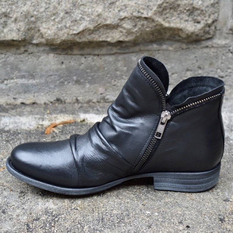 Vivienne | Leather Boots With Zip Closure